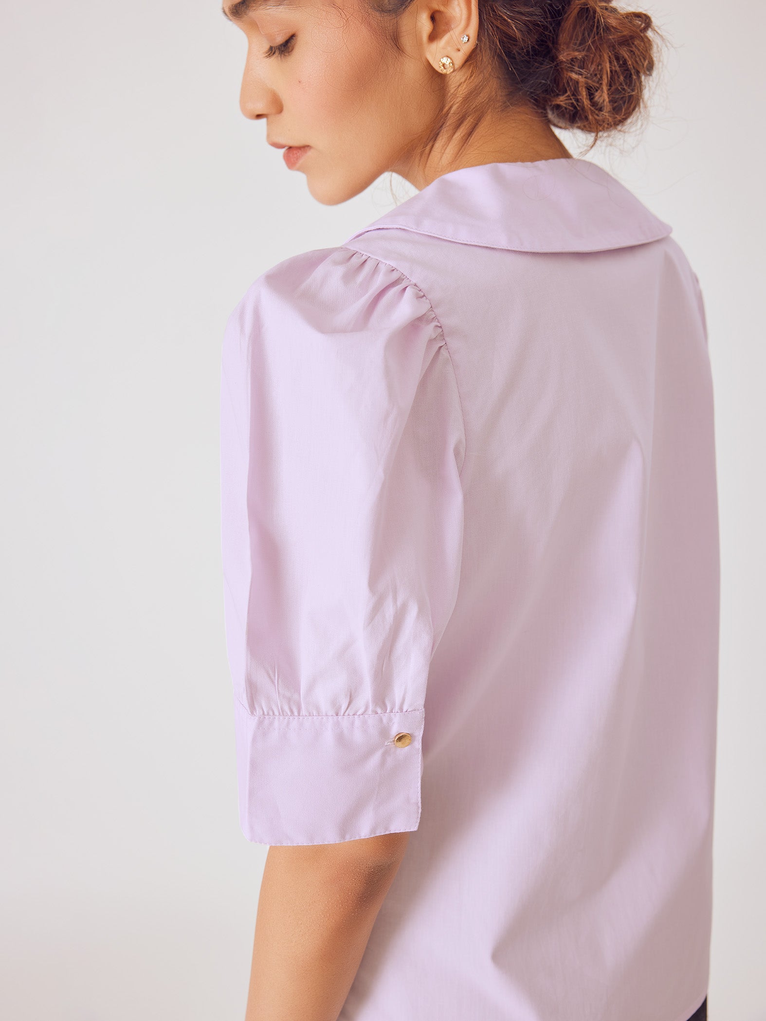 Lavender Puff Sleeved Shirt