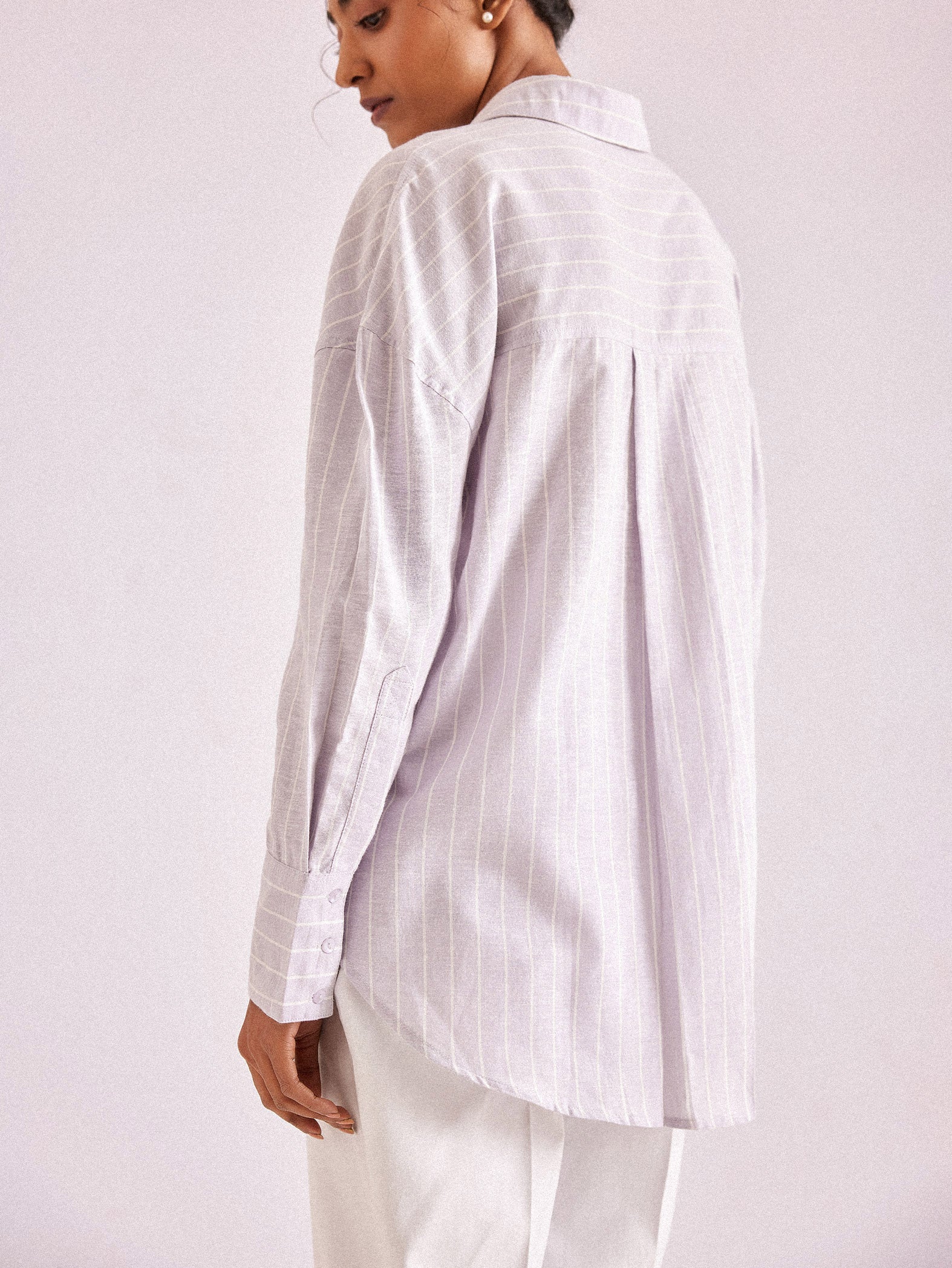 Lilac Striped Oversized Shirt