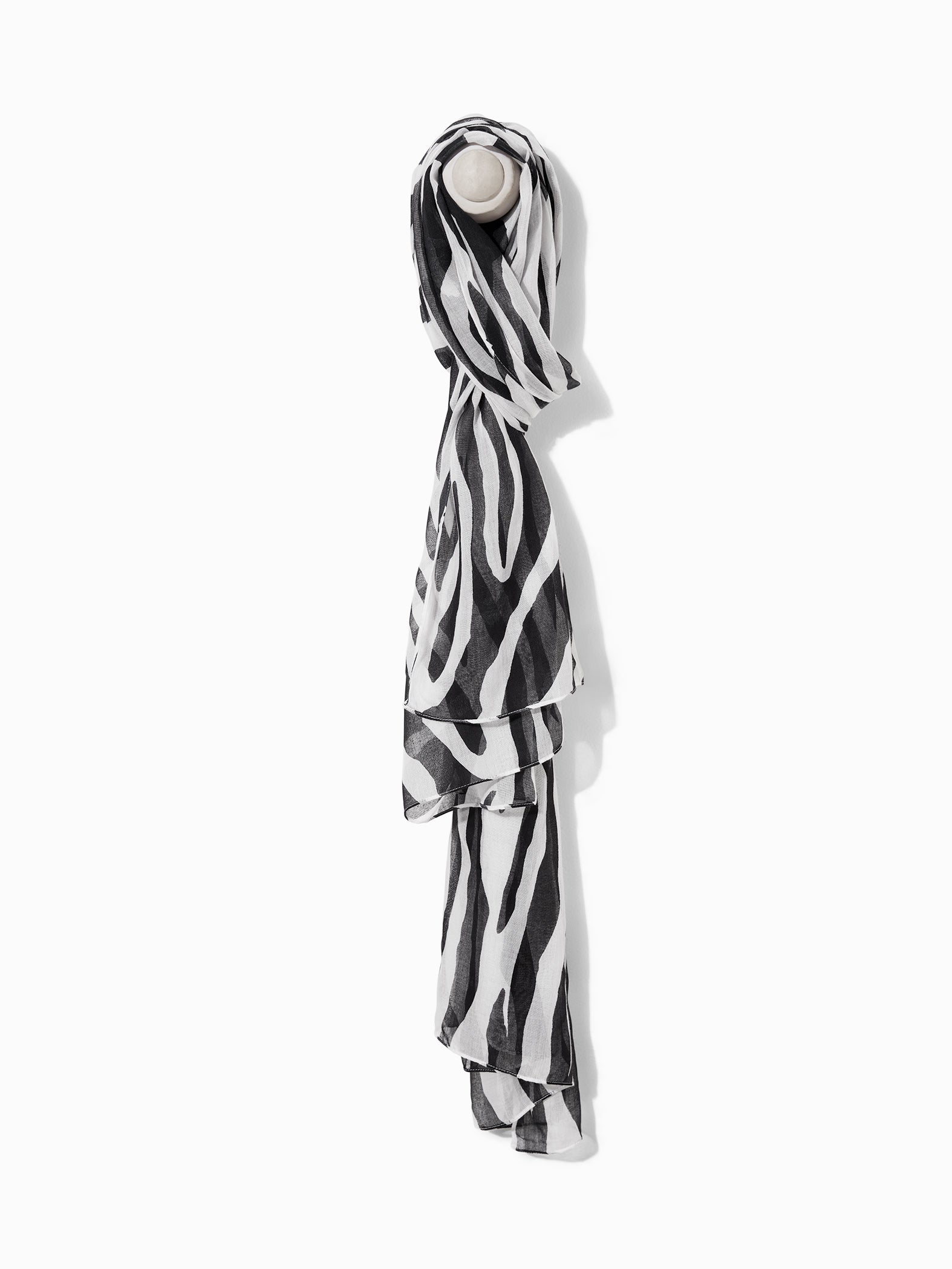 Monochrome Zebra Print Scarf