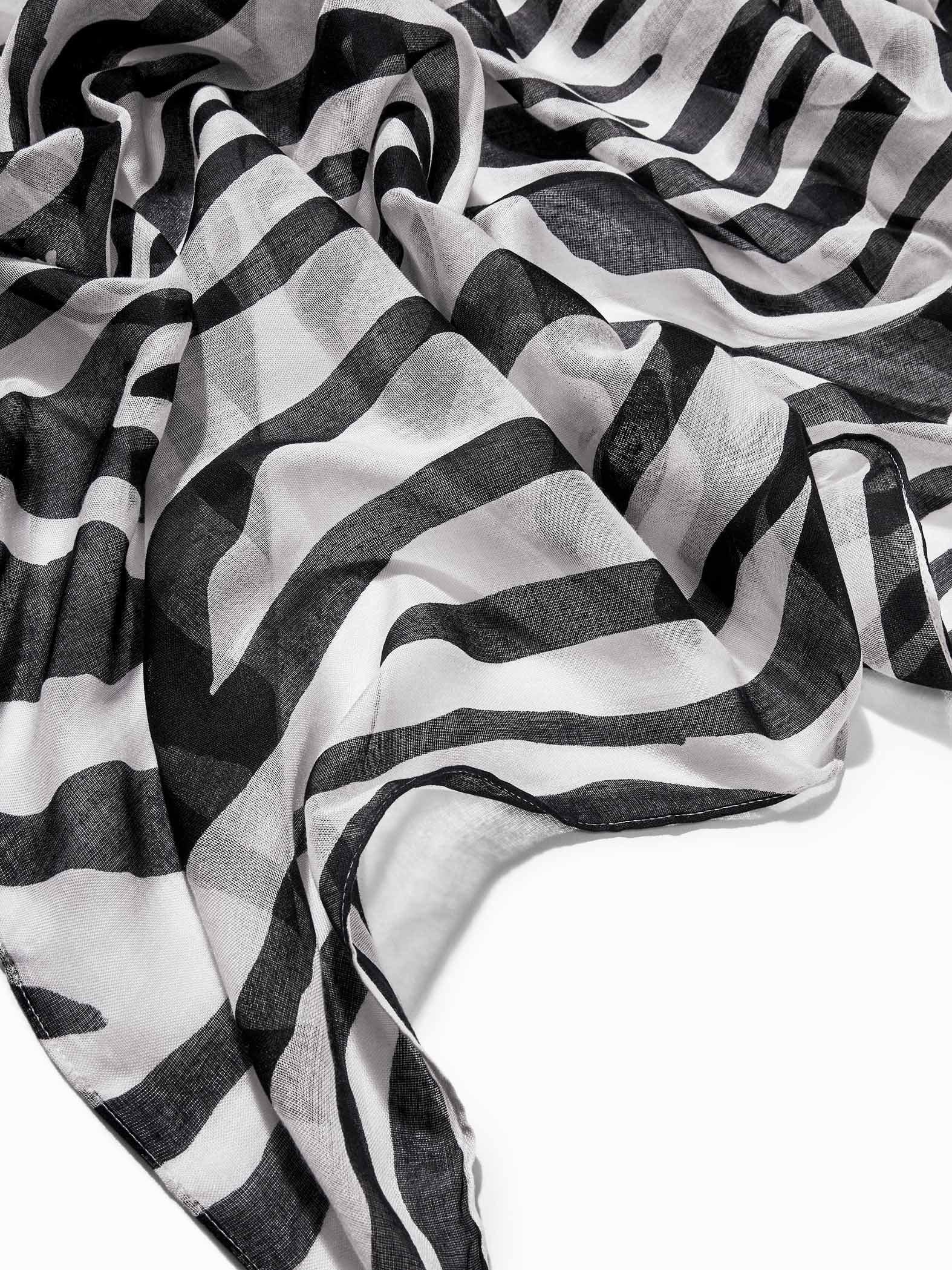 Monochrome Zebra Print Scarf