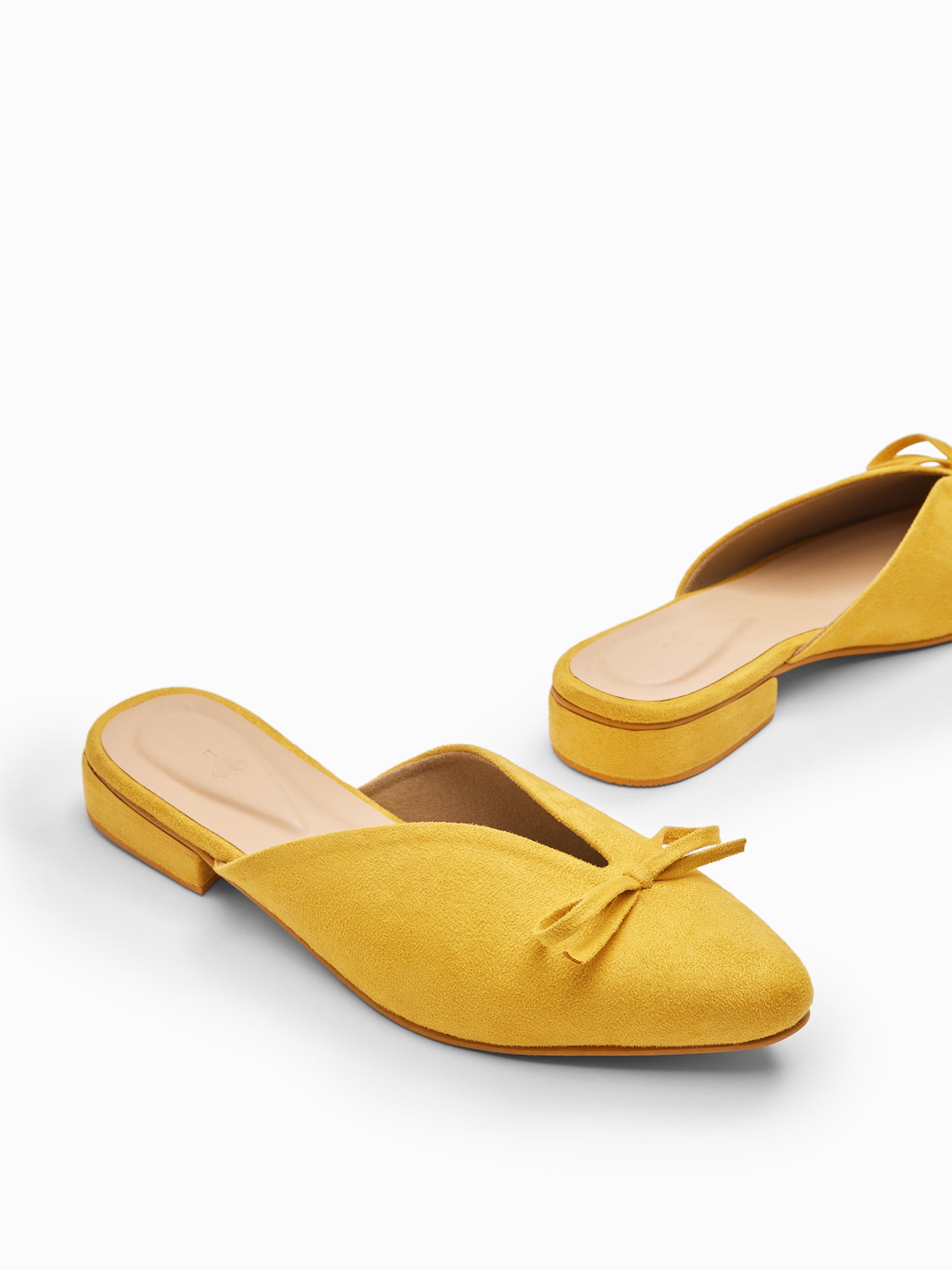 Mustard Bow Tie Detail Mules