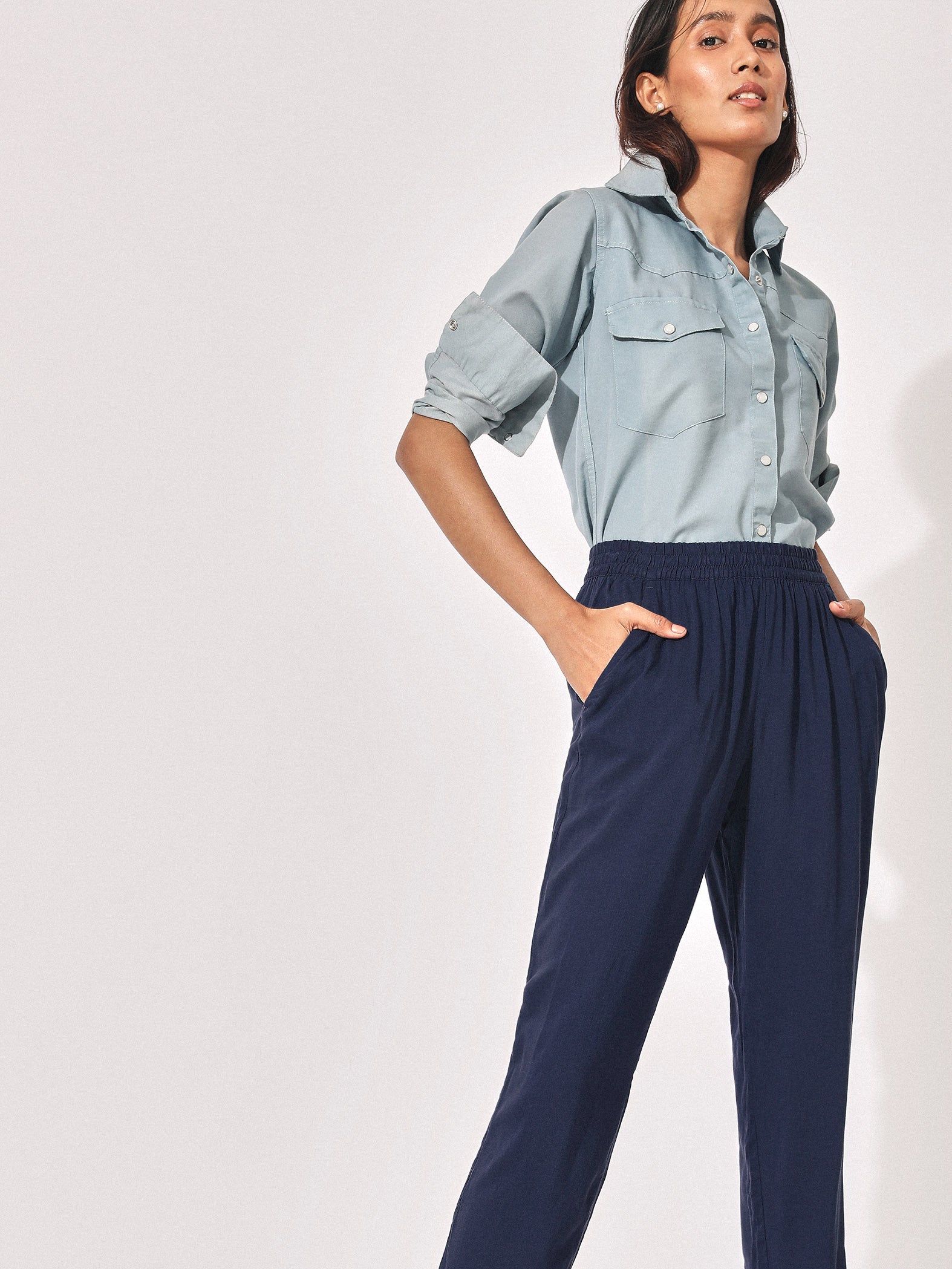 Navy Relaxed Pocket Pants