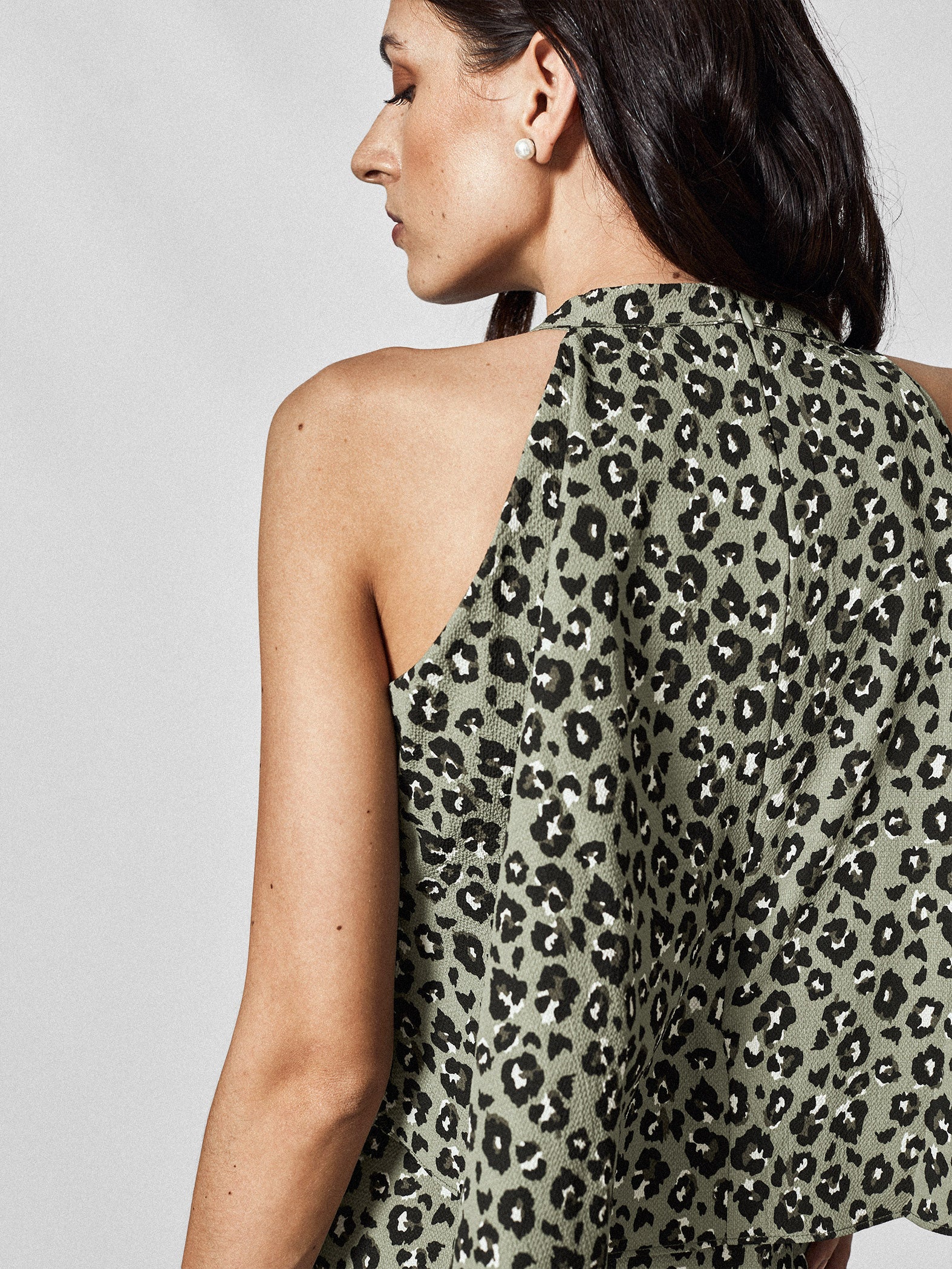 Olive Leopard Overlay Dress