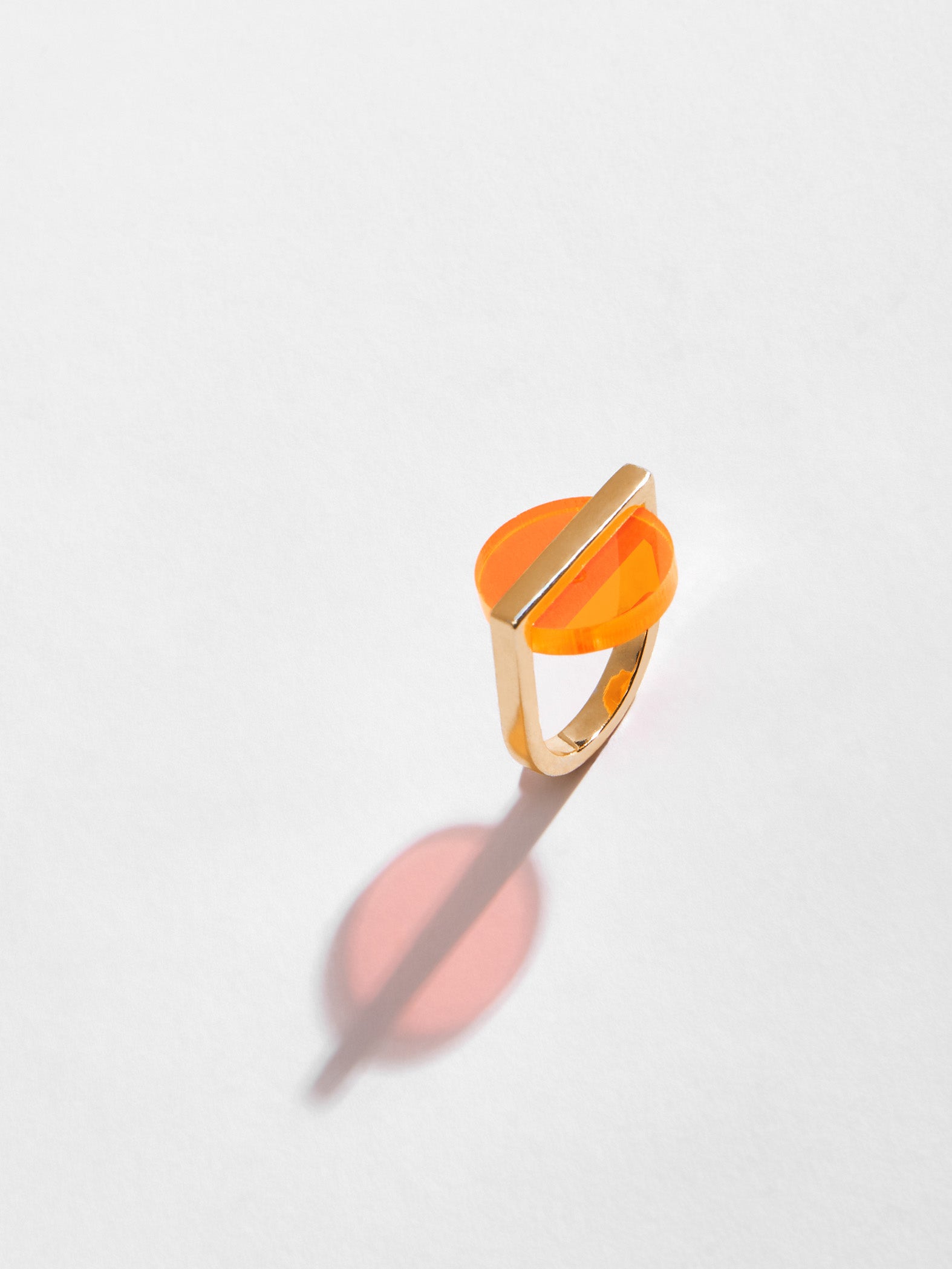 Orange Acrylic Circle Ring