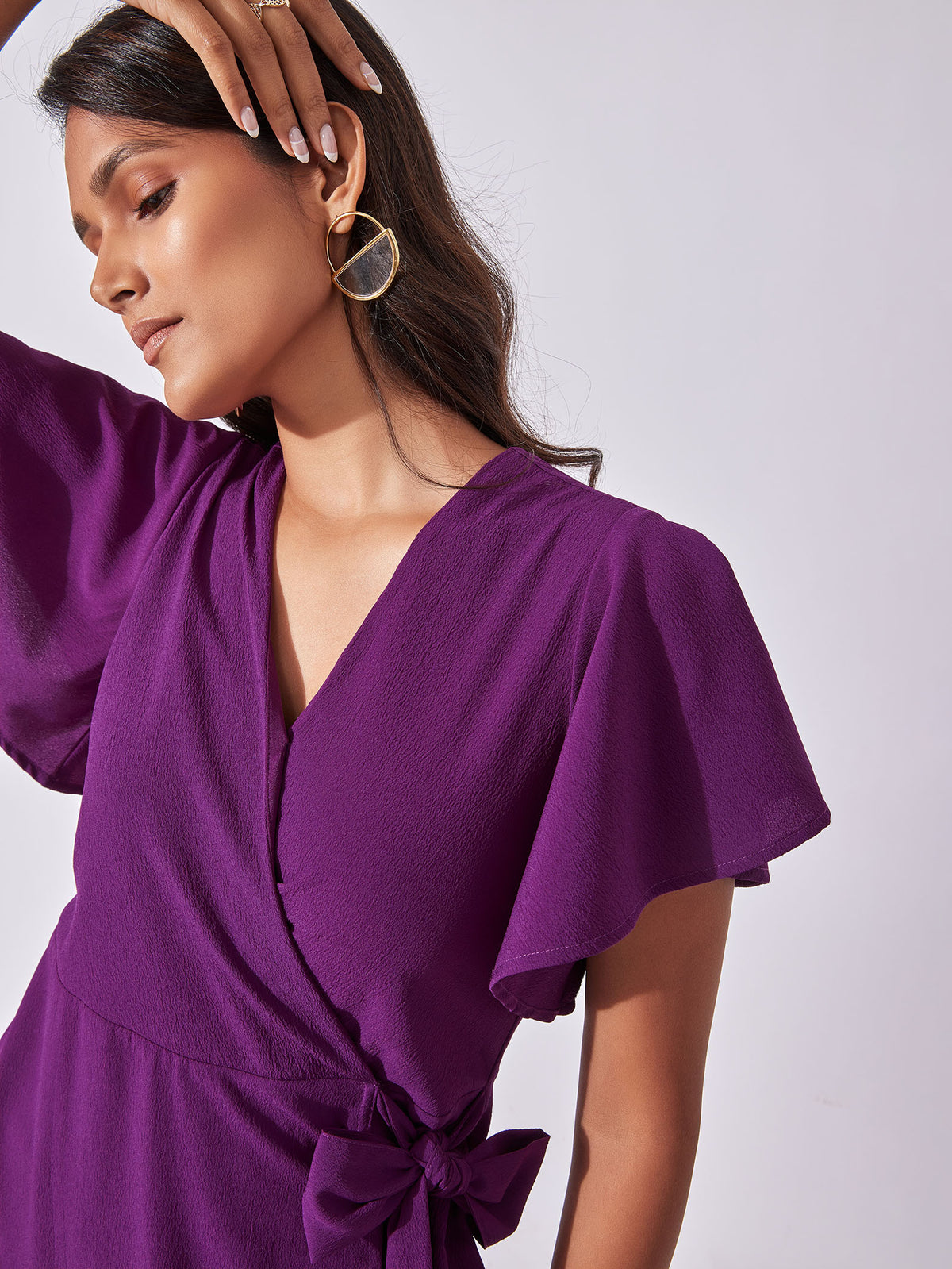 Buy Buy Olive Textured Overlap Dress for Women in India Online The