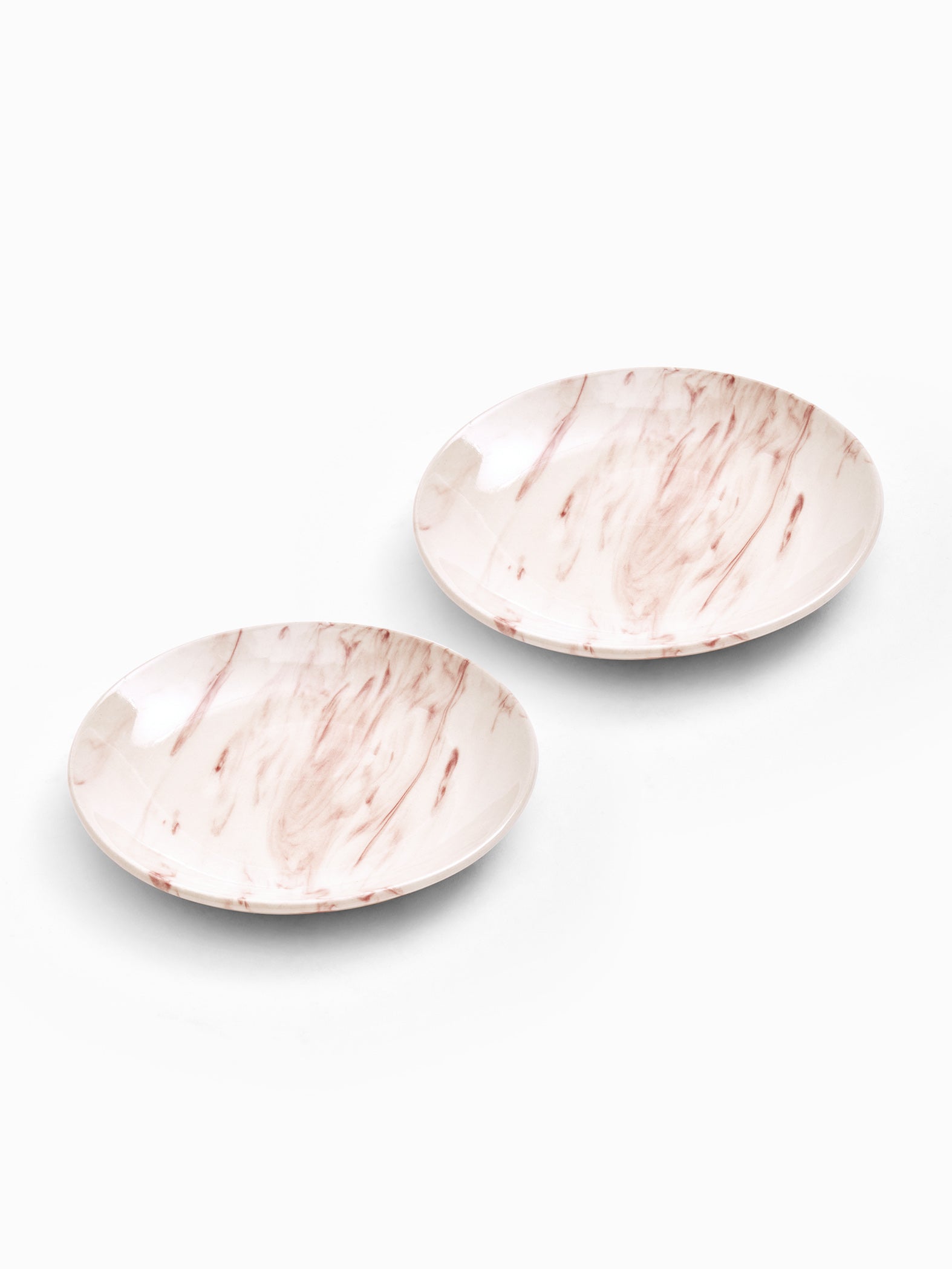 Pink Marble Quarter Plate Set