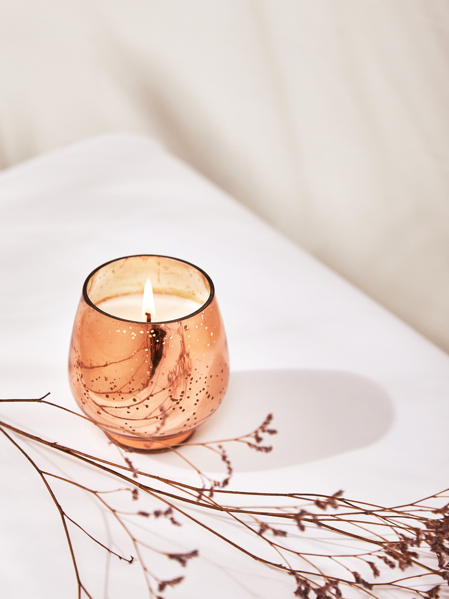Rose Gold Mercury Glass Candle