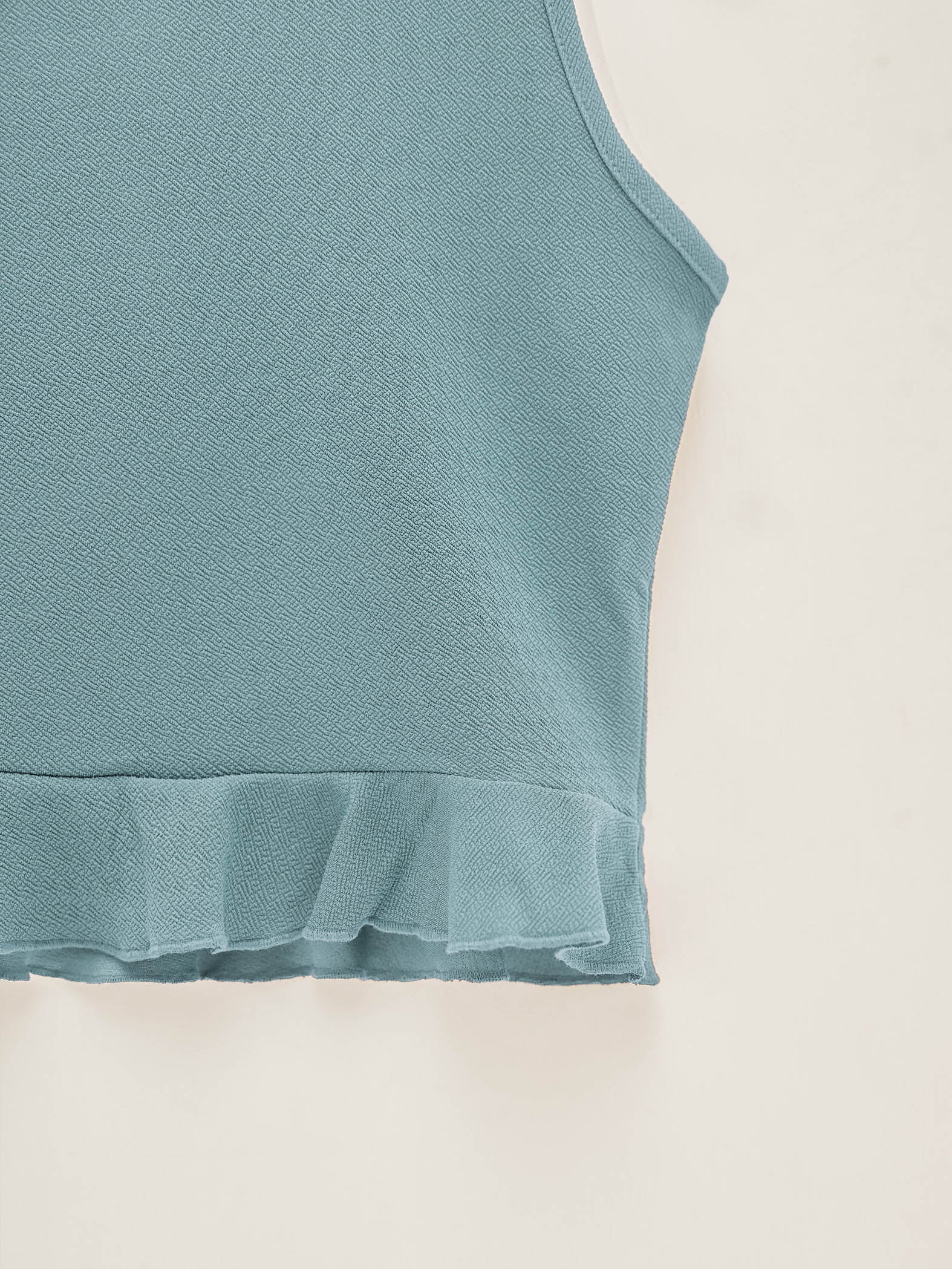 Sage Sleeveless Ruffle Top