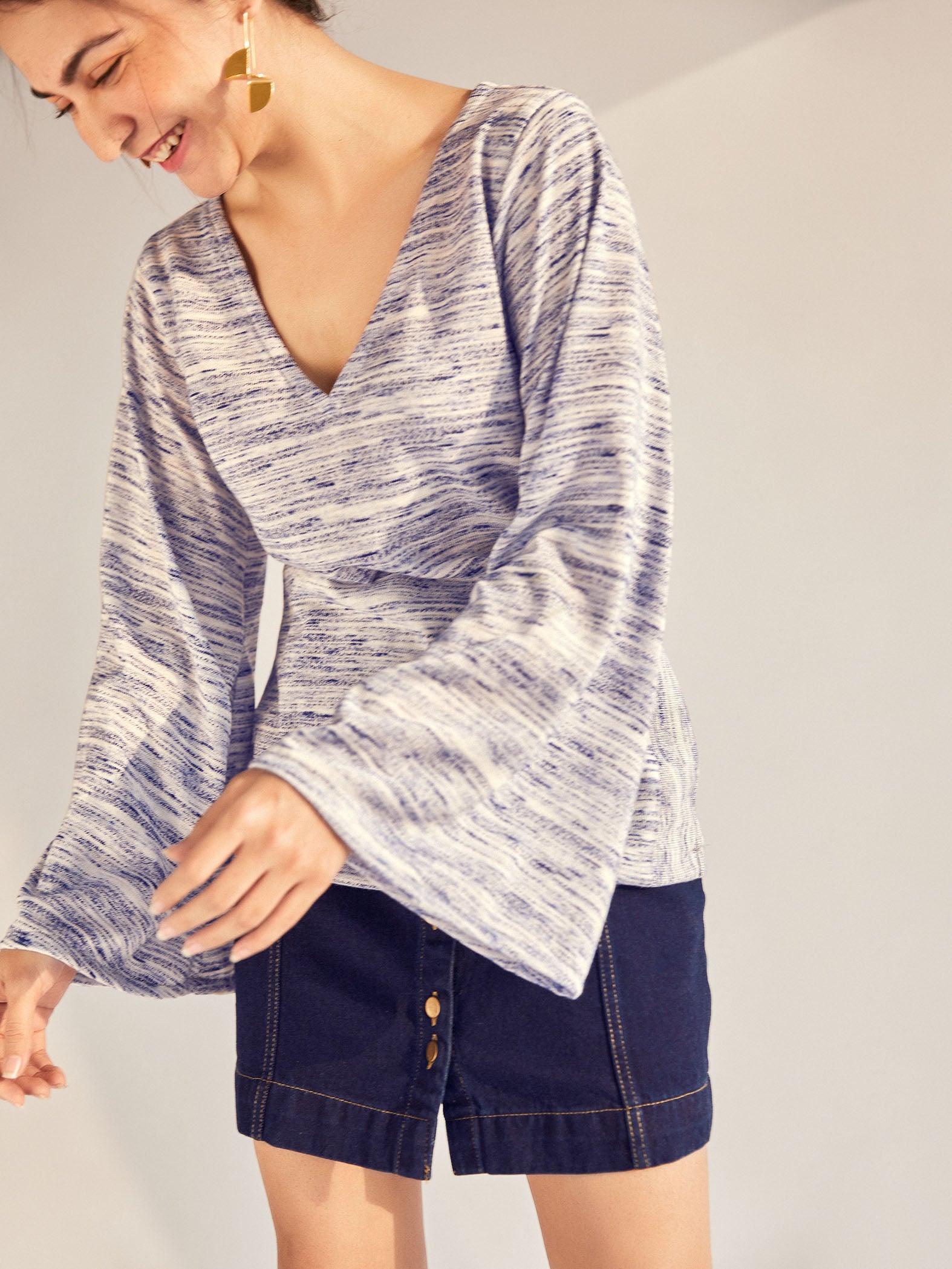 Spruce Blue Bell Sleeve Top