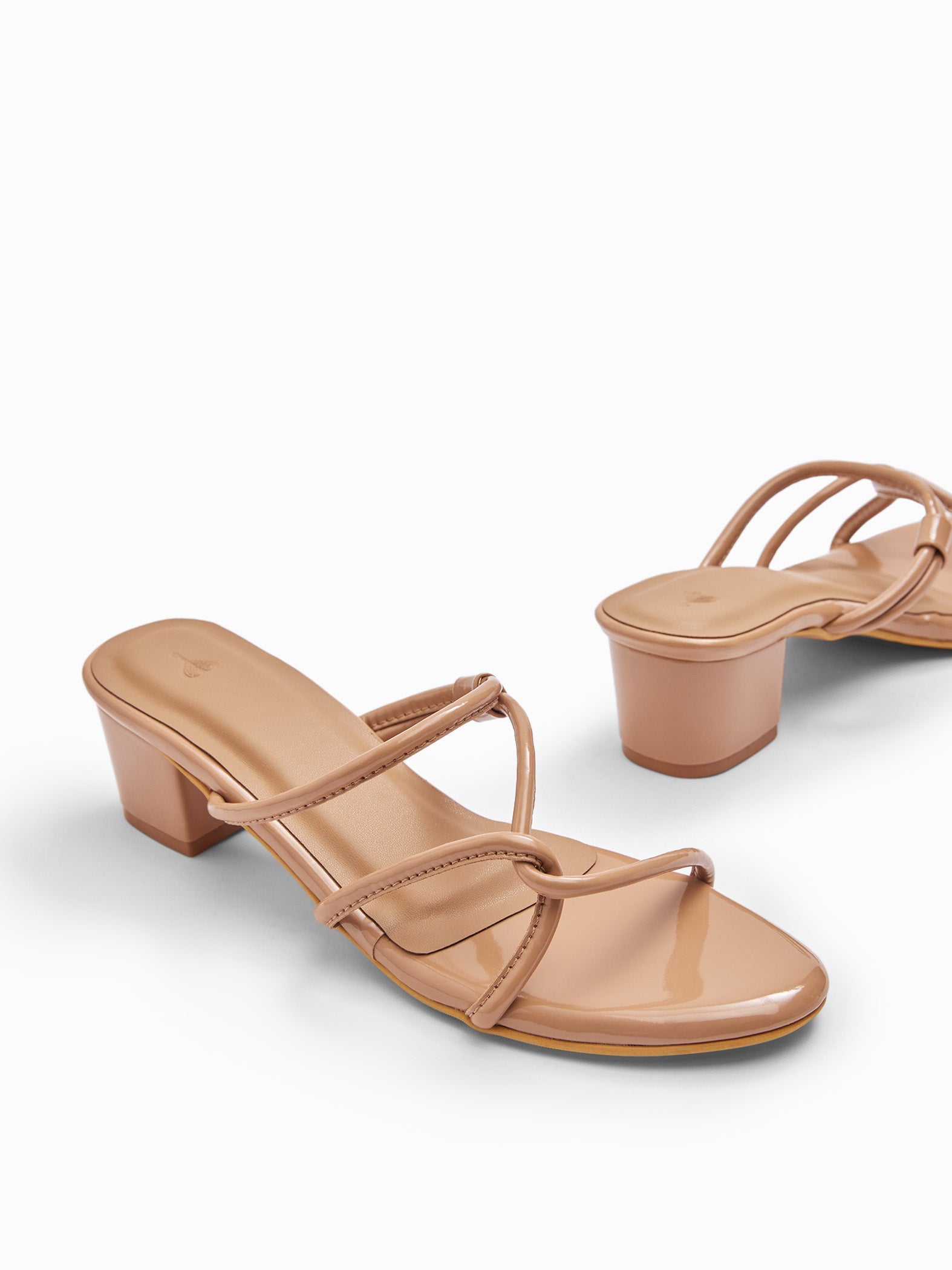 Buy Tan S Strap Block Heels for Women Online | The Label Life