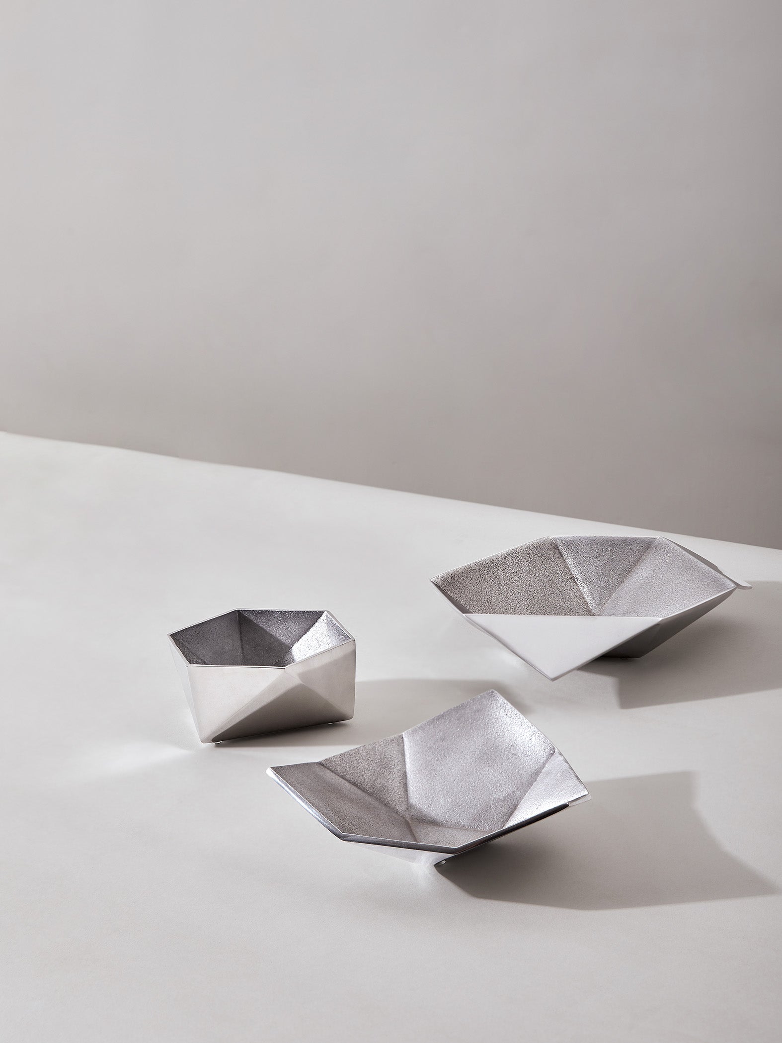 Silver Origami Bowl Medium