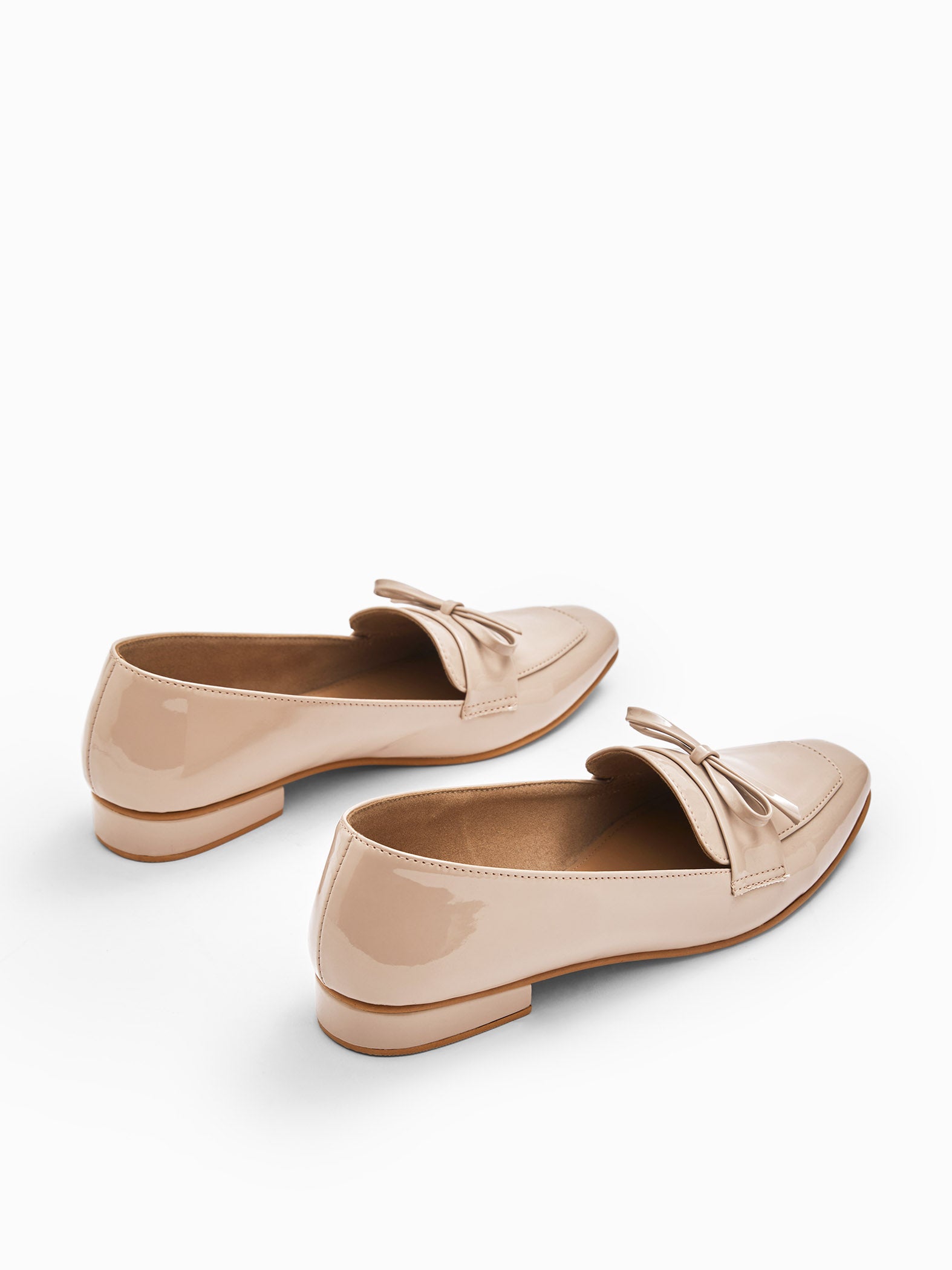 Nude Patent Pointed Toe Loafers