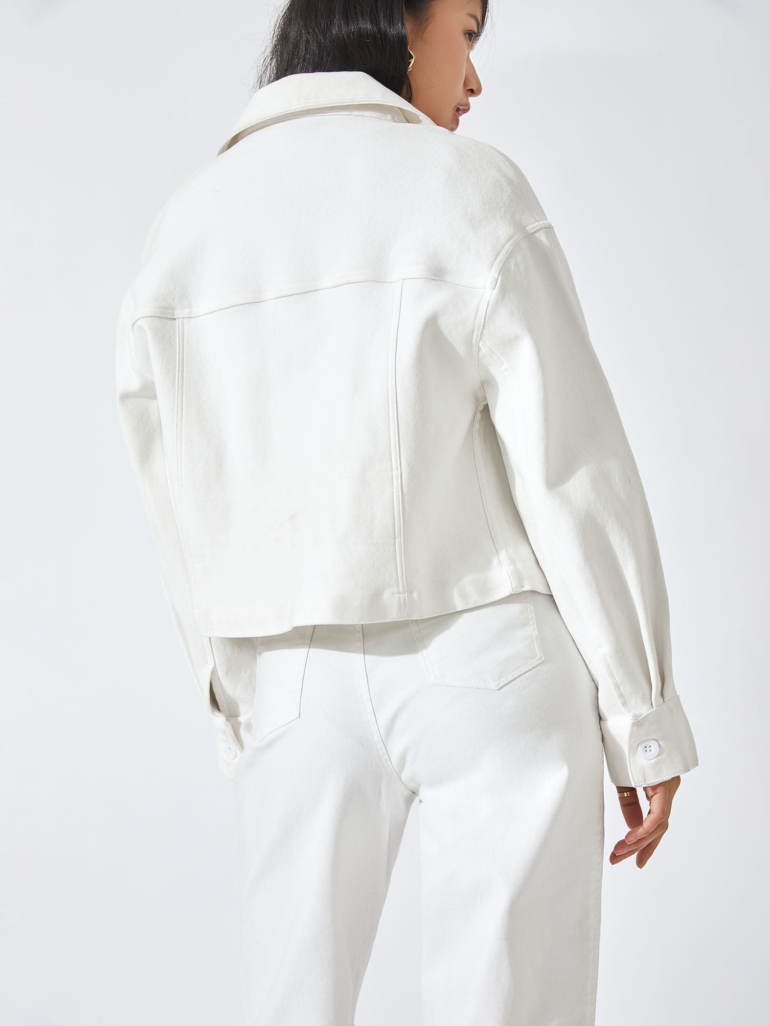 White Denim Oversized Jacket