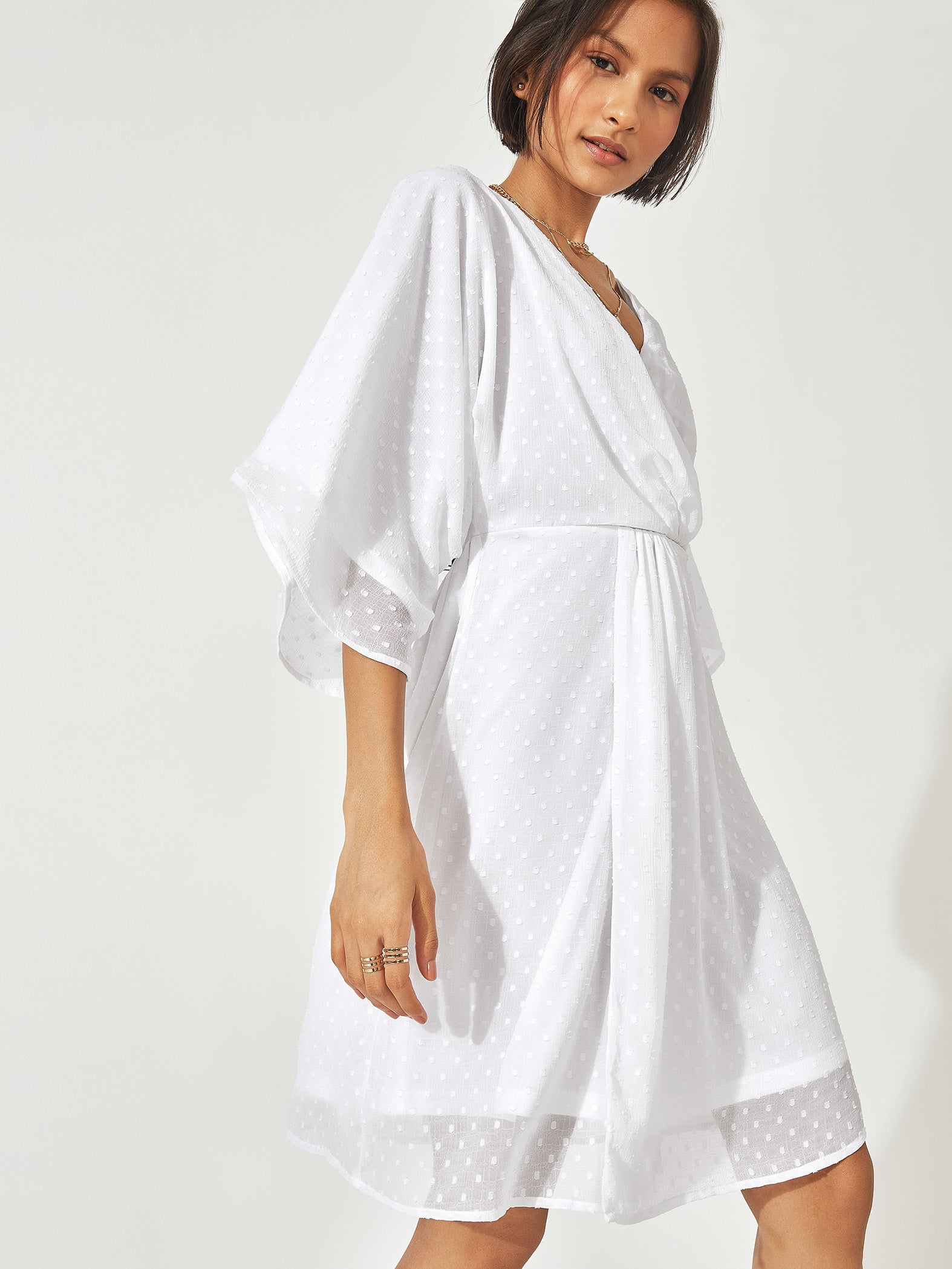 White Dolman Sleeve Dress