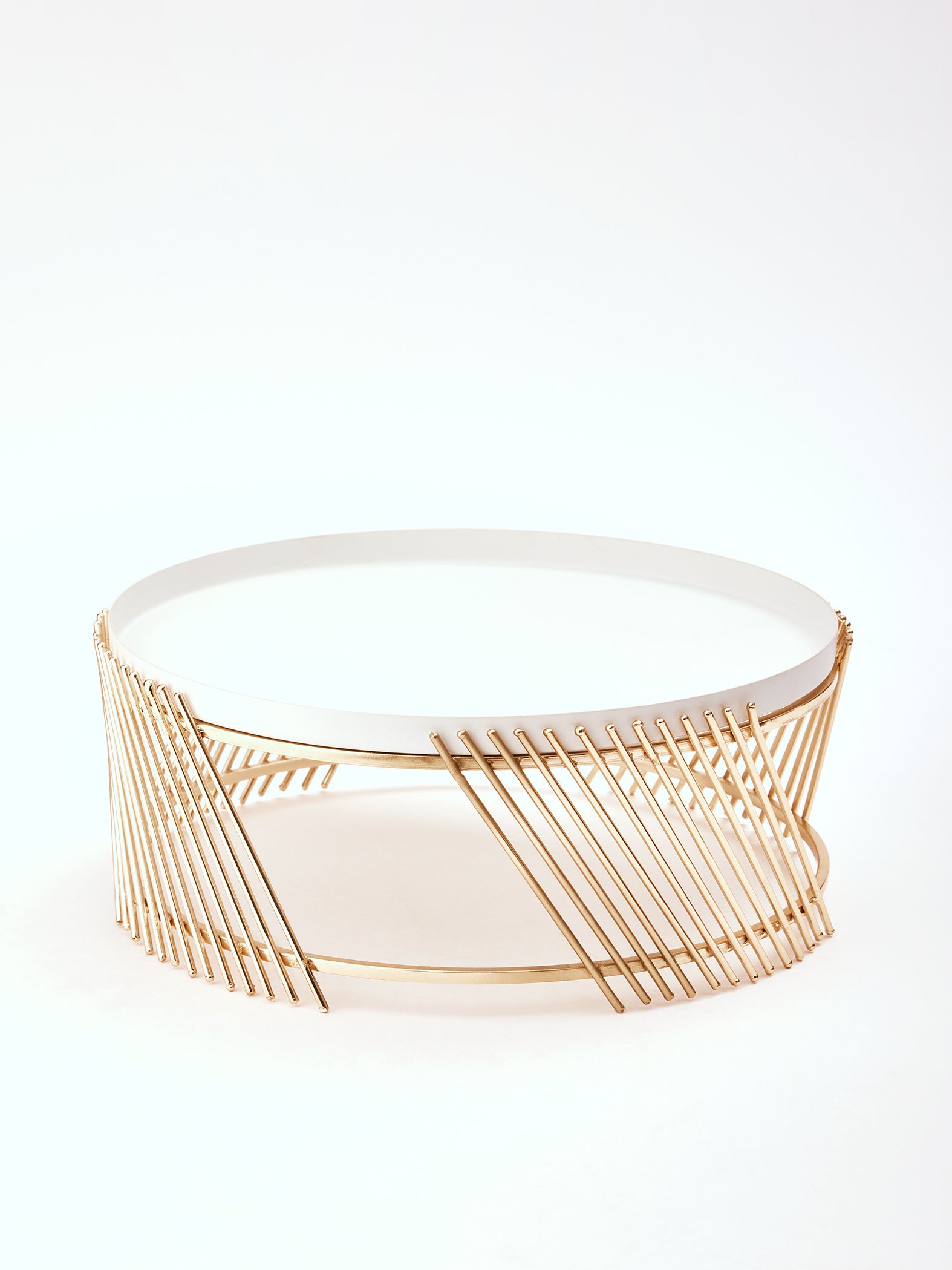 White & Gold Cake Stand Small