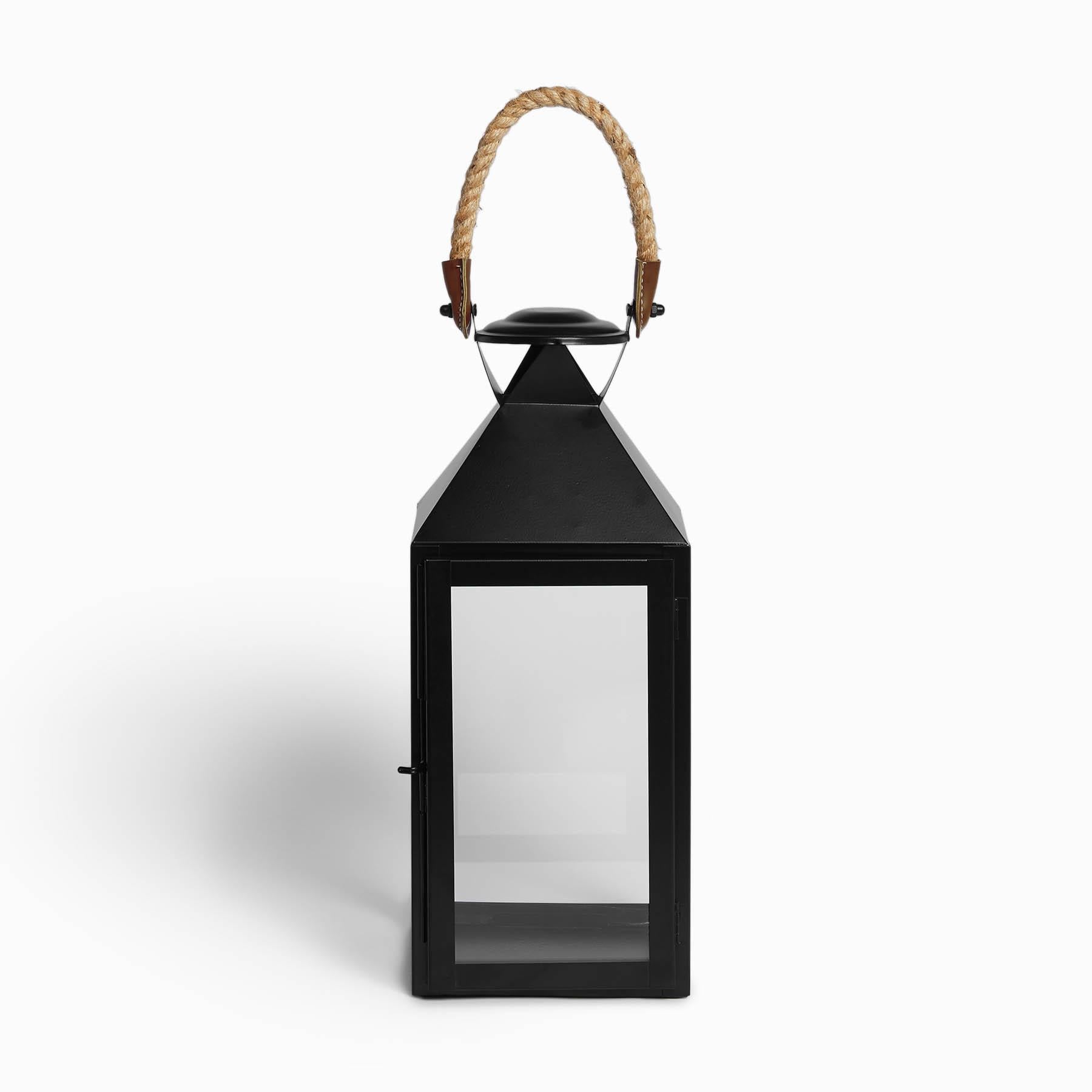 Black Glass Square Lantern