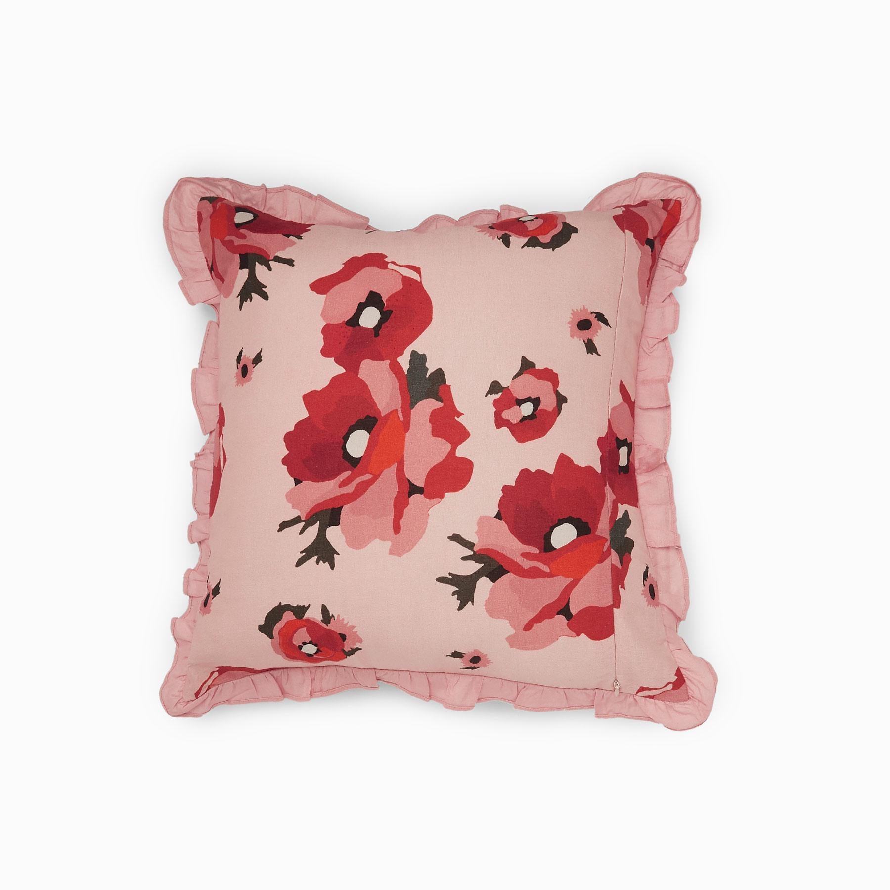 Blush Bloom Ruffle Cushion Cover