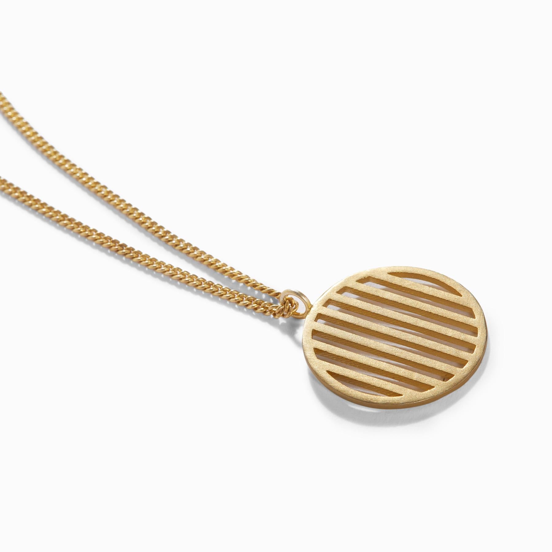 Gold Matte Bar Circle Necklace