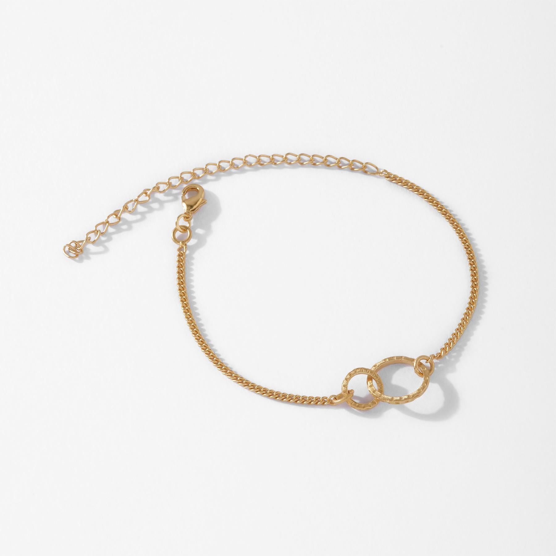 Gold Matte Dual Circle Bracelet