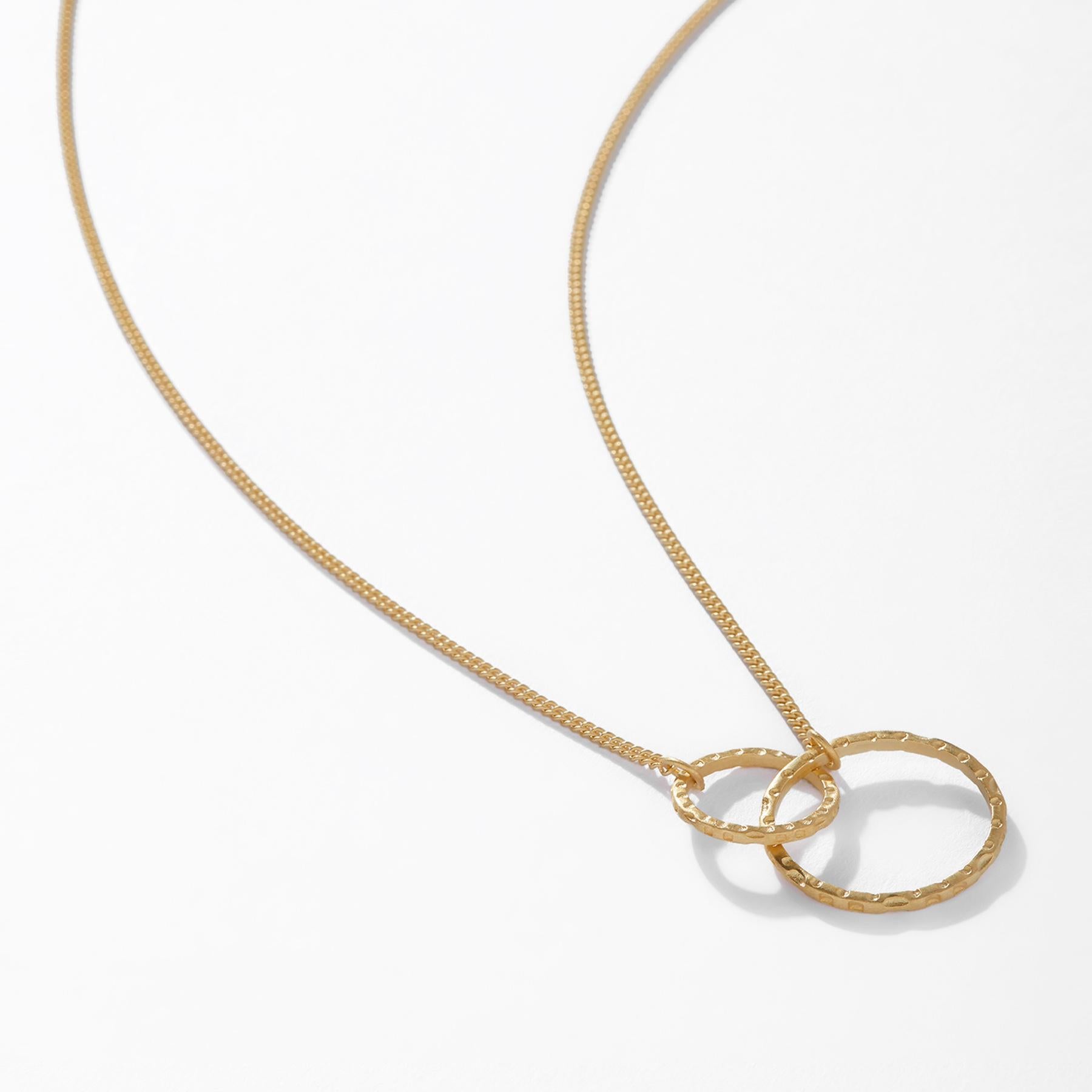 Gold Matte Dual Circle Necklace