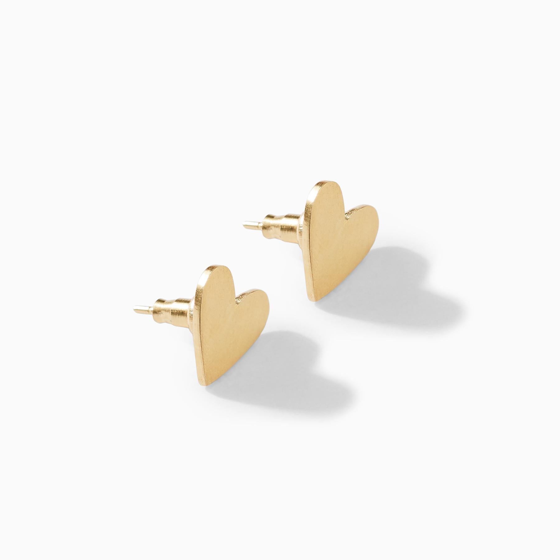 Gold Matte Heart Earrings
