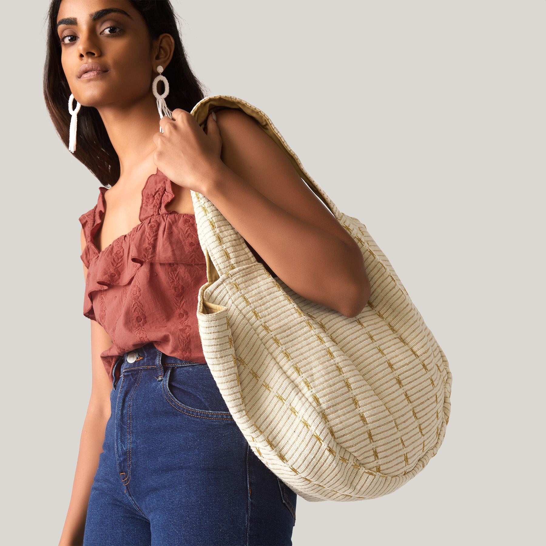 Ivory & Gold Tote