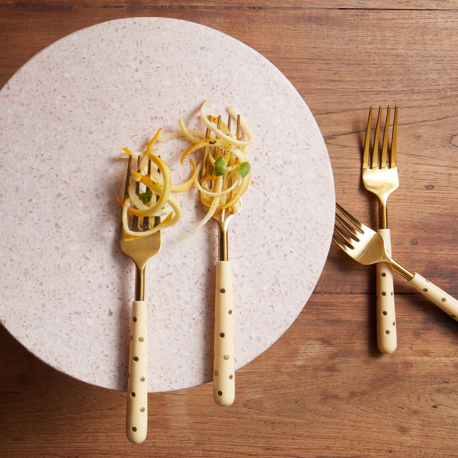 Ivory Studded Dinner Forks Set