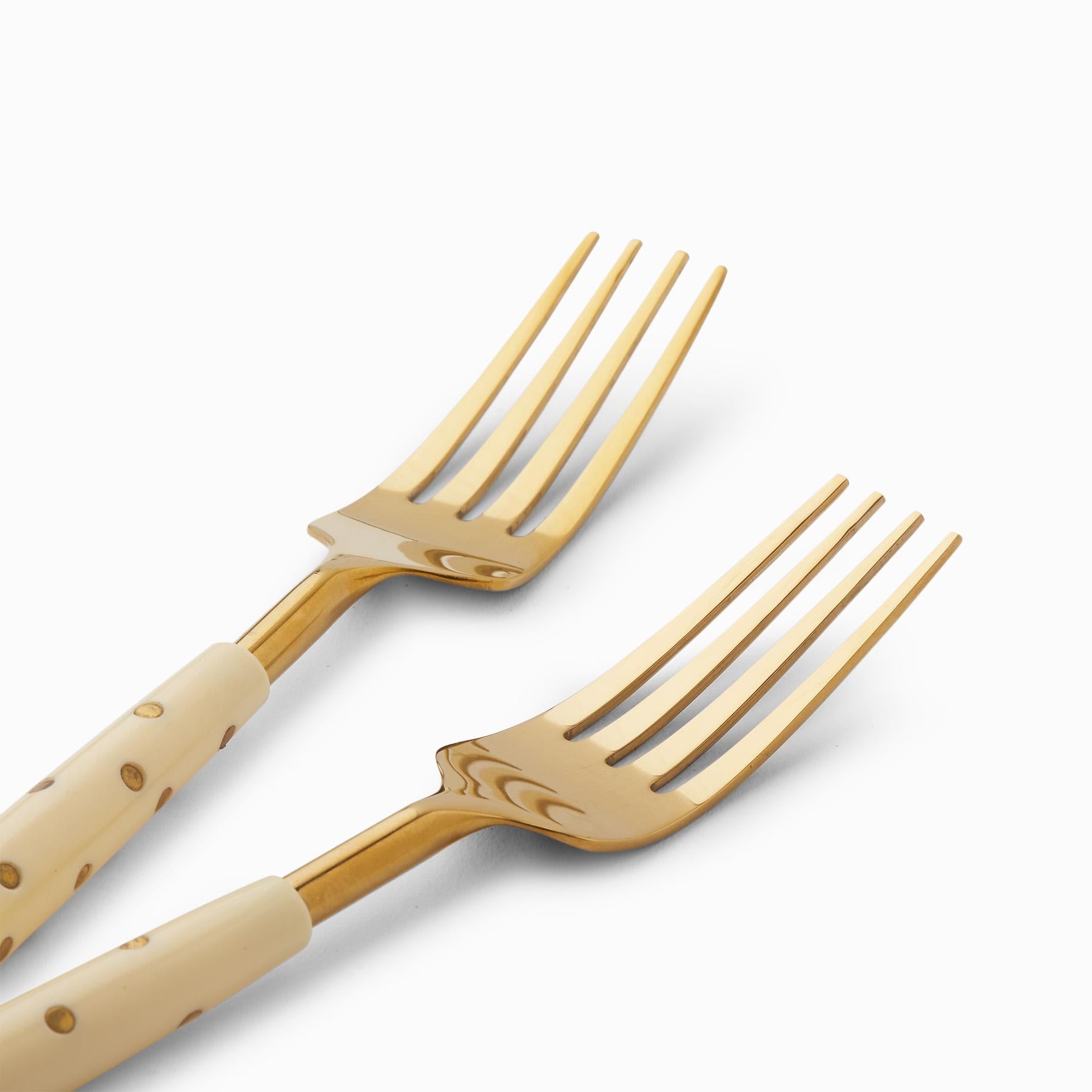 Ivory Studded Dinner Forks Set