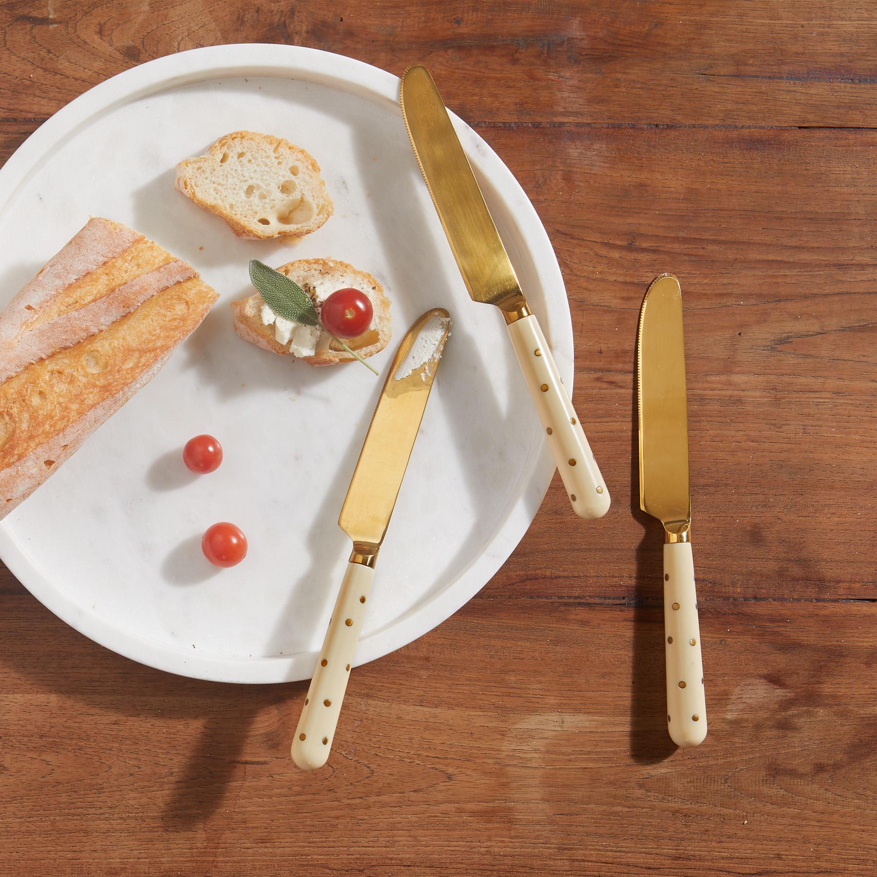Ivory Studded Dinner Knives Set