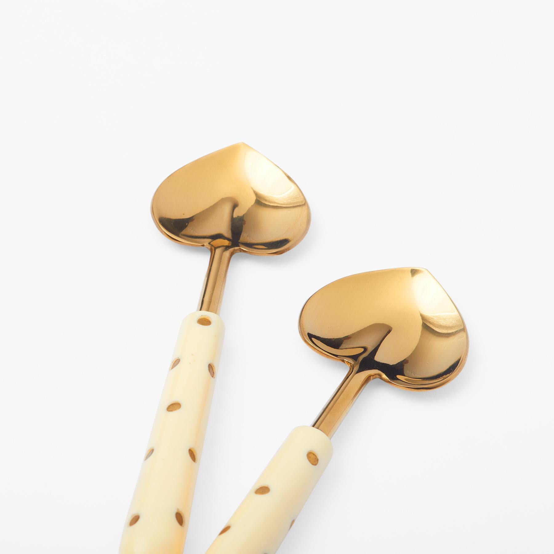 Ivory Studded Heart Spoons