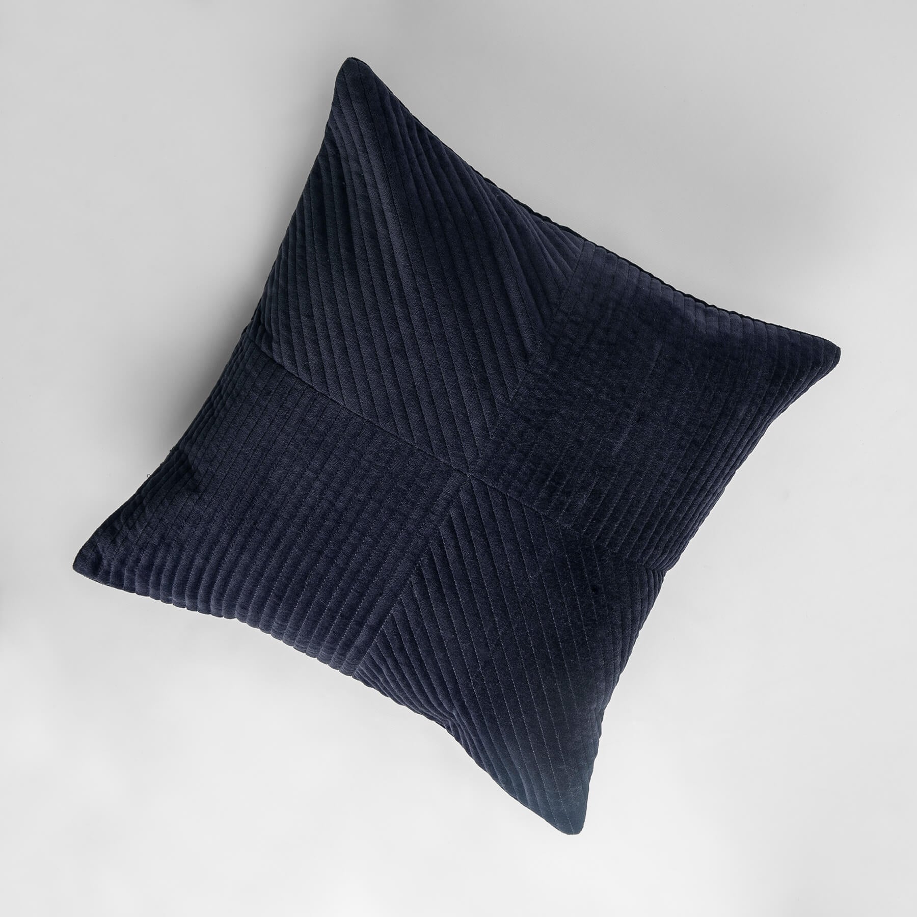 Navy Velvet Quilted Cushion Cover