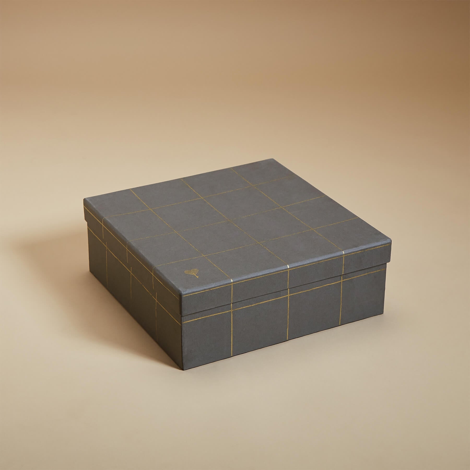 Grey & Gold Grid Gift Box