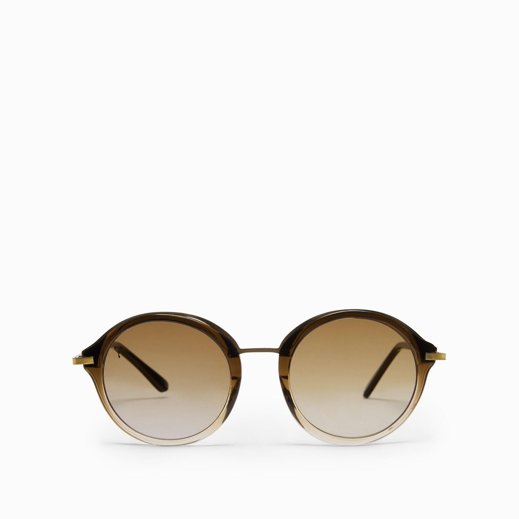 Mocha Ombre Round Sunglasses
