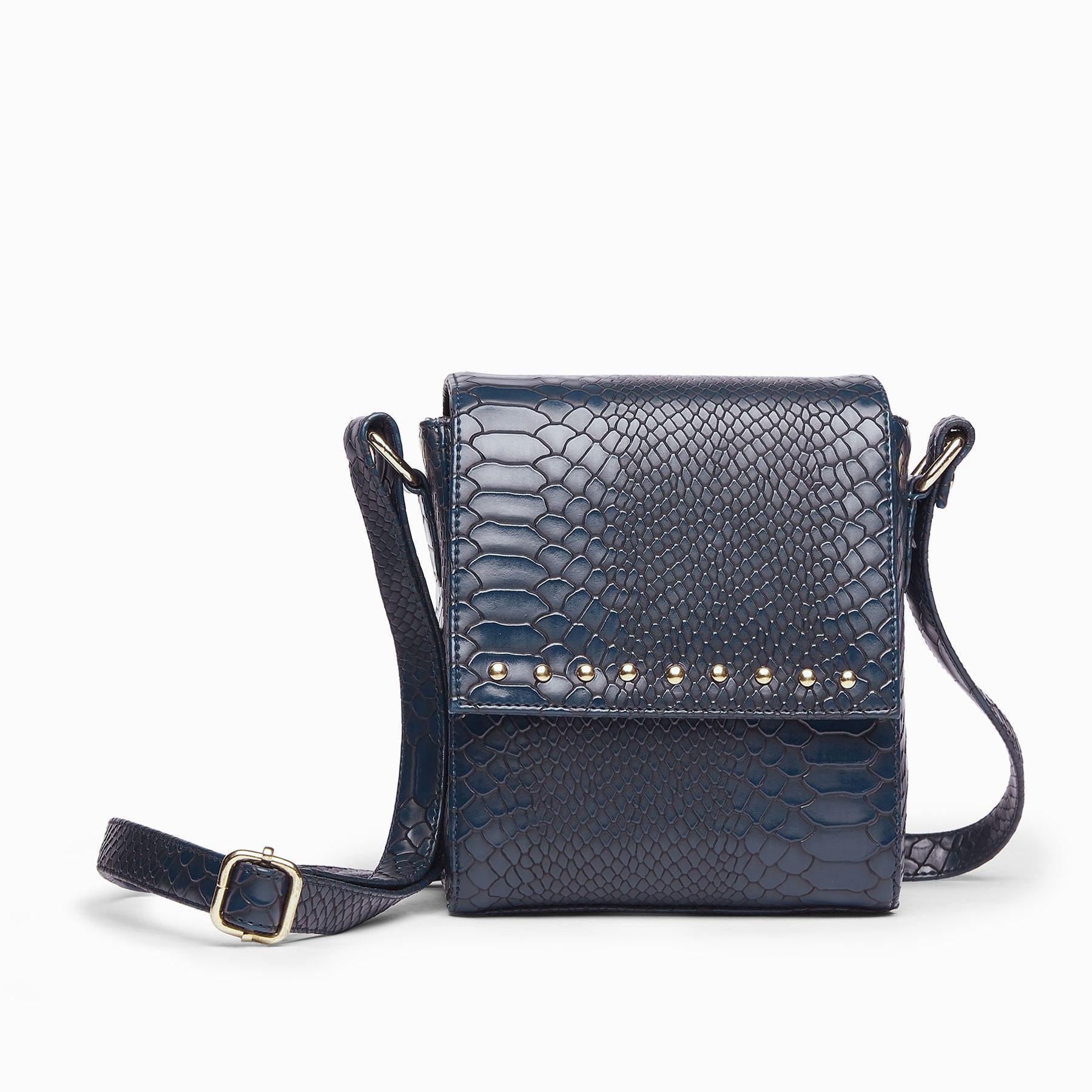Navy Textured Studded Sling