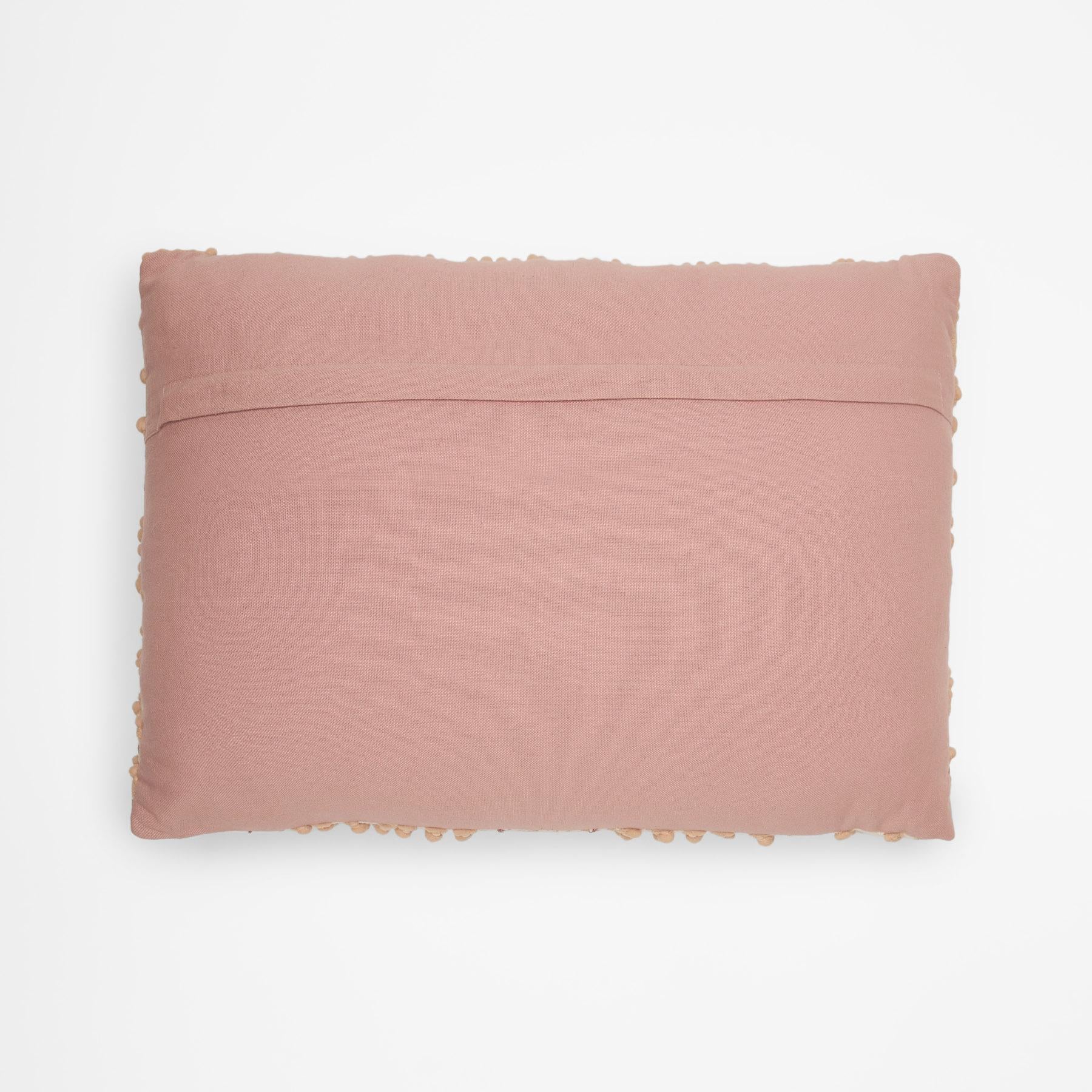 Nude Pom Pom Rectangle Cushion Cover