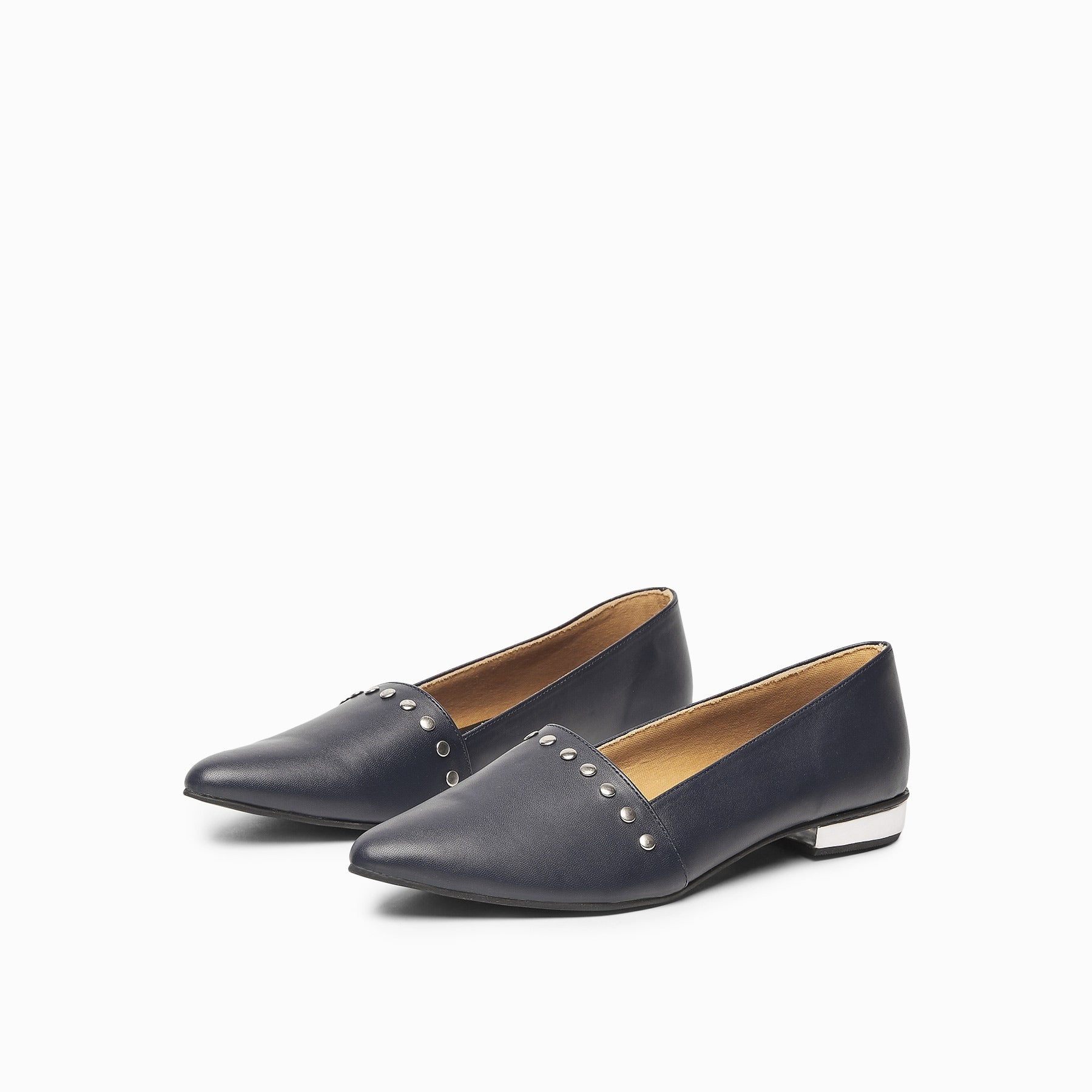 Navy & Silver Studded Loafers