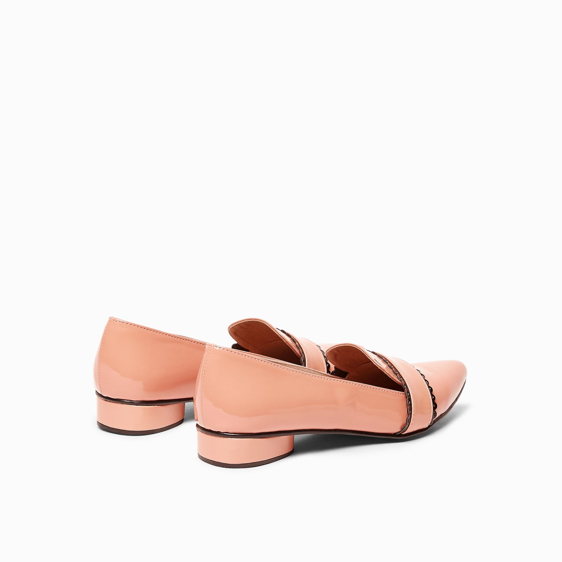 Dusty Rose & Black Scallop Loafers