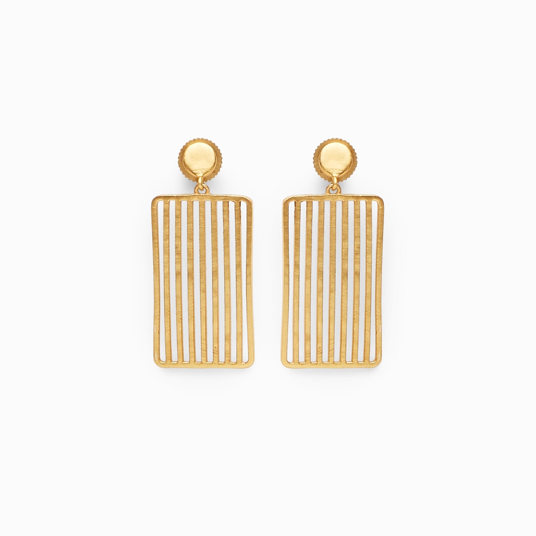 Gold Matte Bar Earrings