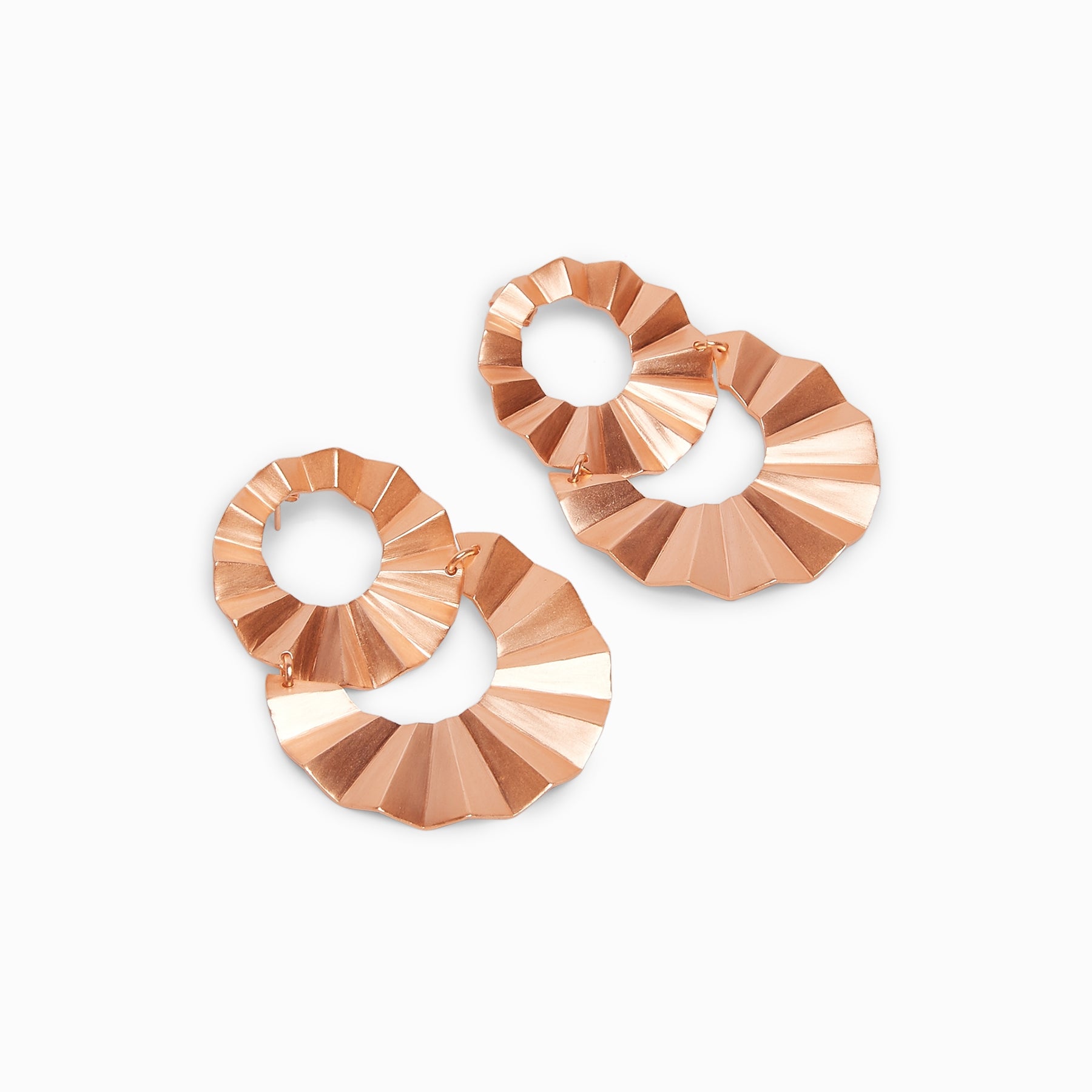 Rose Gold Matte Textured Earrings